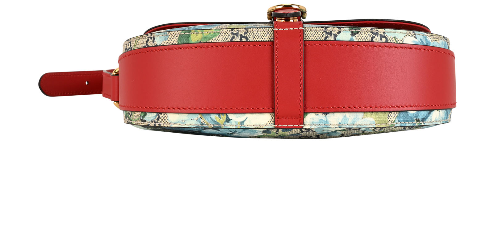 GG Blooms Saddle, &pound;850, Handbags, Beige/Blue/Red, Canvas/Leather, Top view